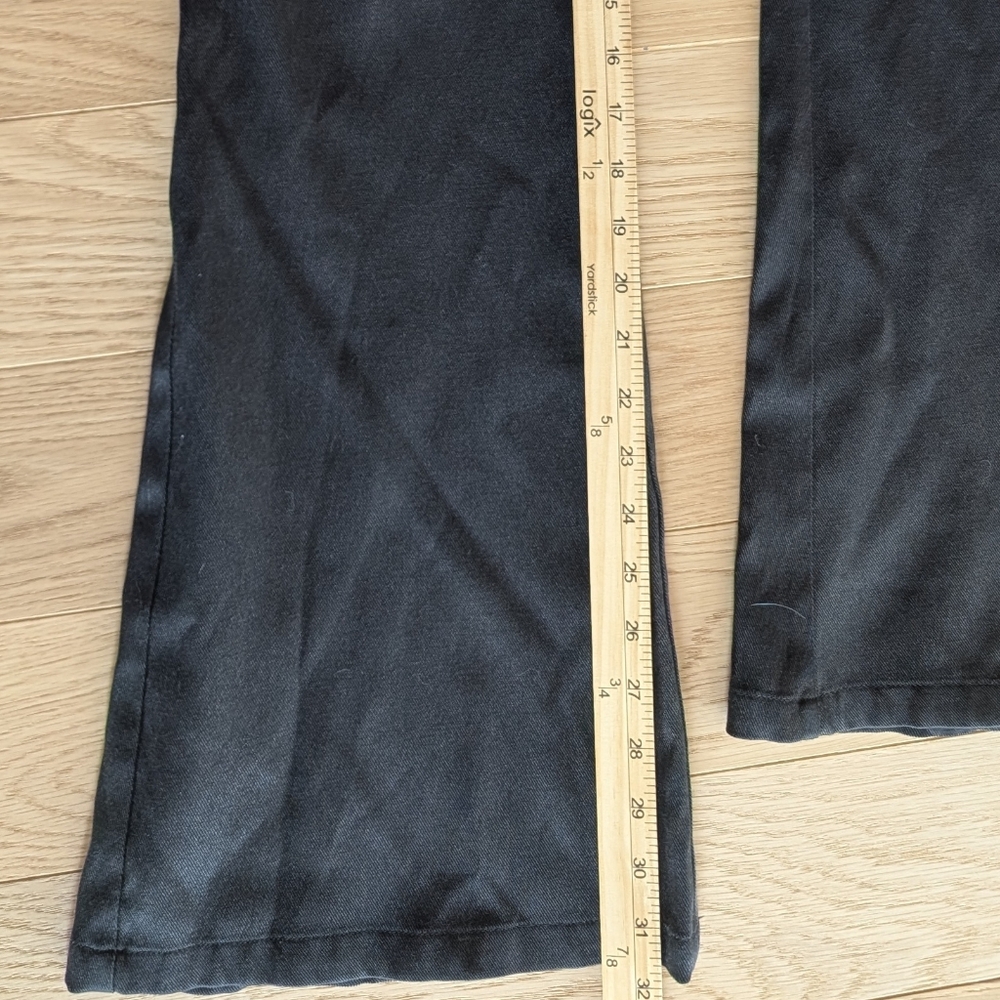 Vintage Y2K Guess Jeans Black Pinstripe Pants Flare Stretch Women's Sz 26 Grunge - Picture 6 of 7